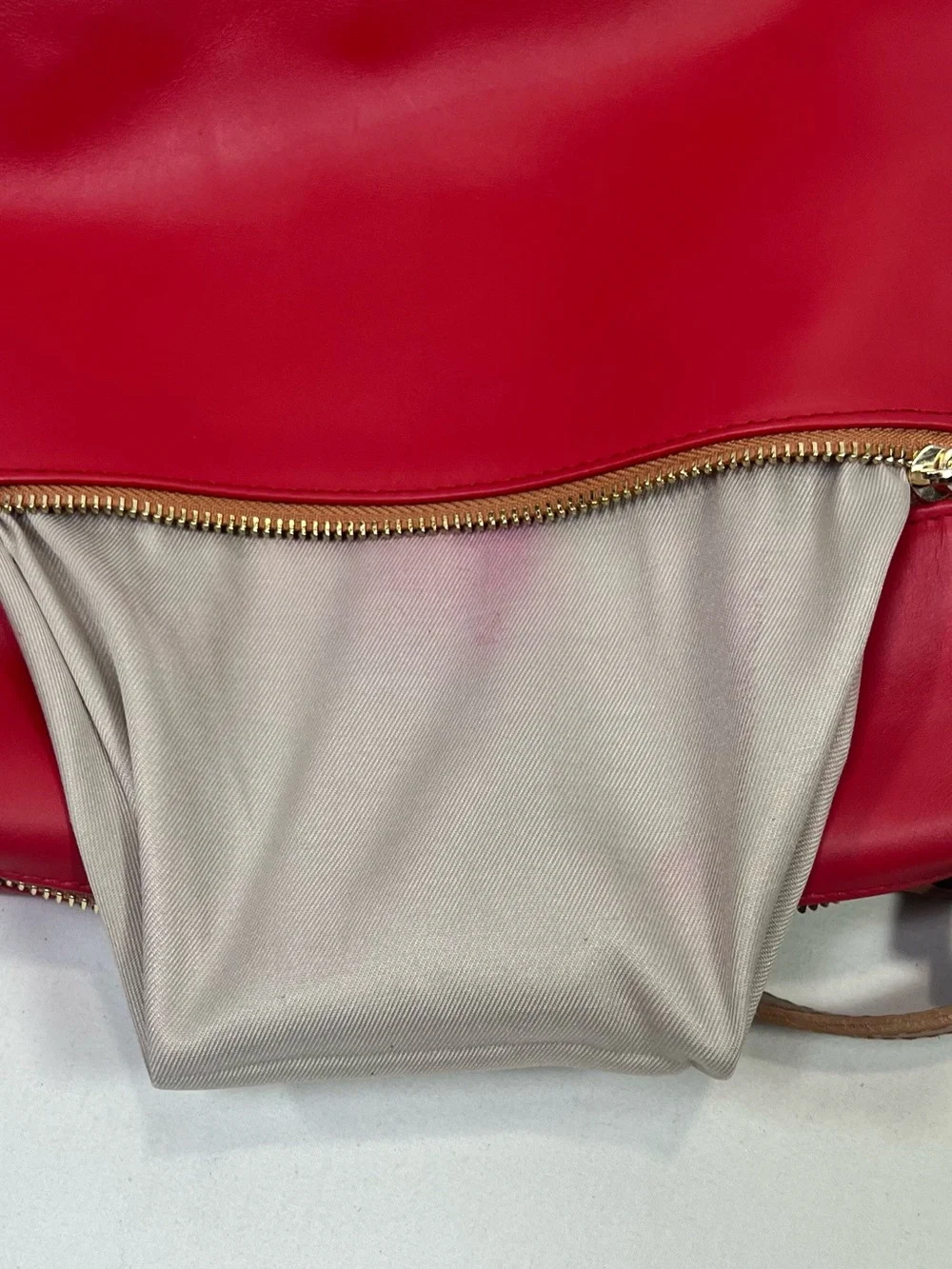 Vintage Valentina Italian Leather Convertible Backpack Bucket Bag Red/Tan